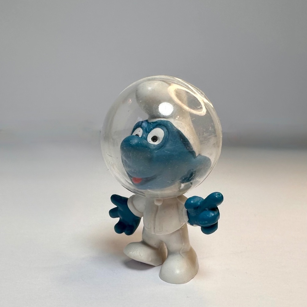 Vintage Schleich Astronaut Smurf Figure – Space Smurf – Made in Portugal